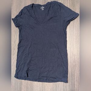 J. Crew Navy Short Sleeve V-Neck Tee